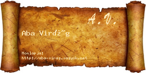 Aba Virág névjegykártya